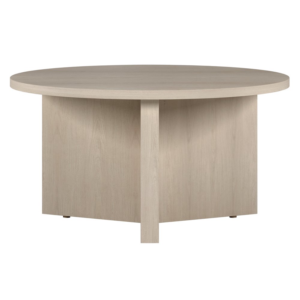 Henn&Hart 32" Round Pedestal Coffee Table for Living Room, Family Room, Office. Picture 3