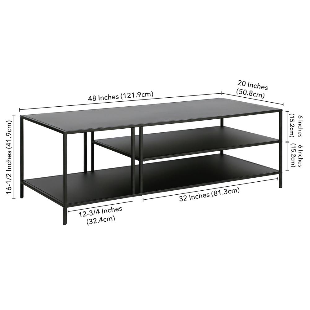 Cortland 48'' Wide Rectangular Coffee Table in Blackened Bronze. Picture 5