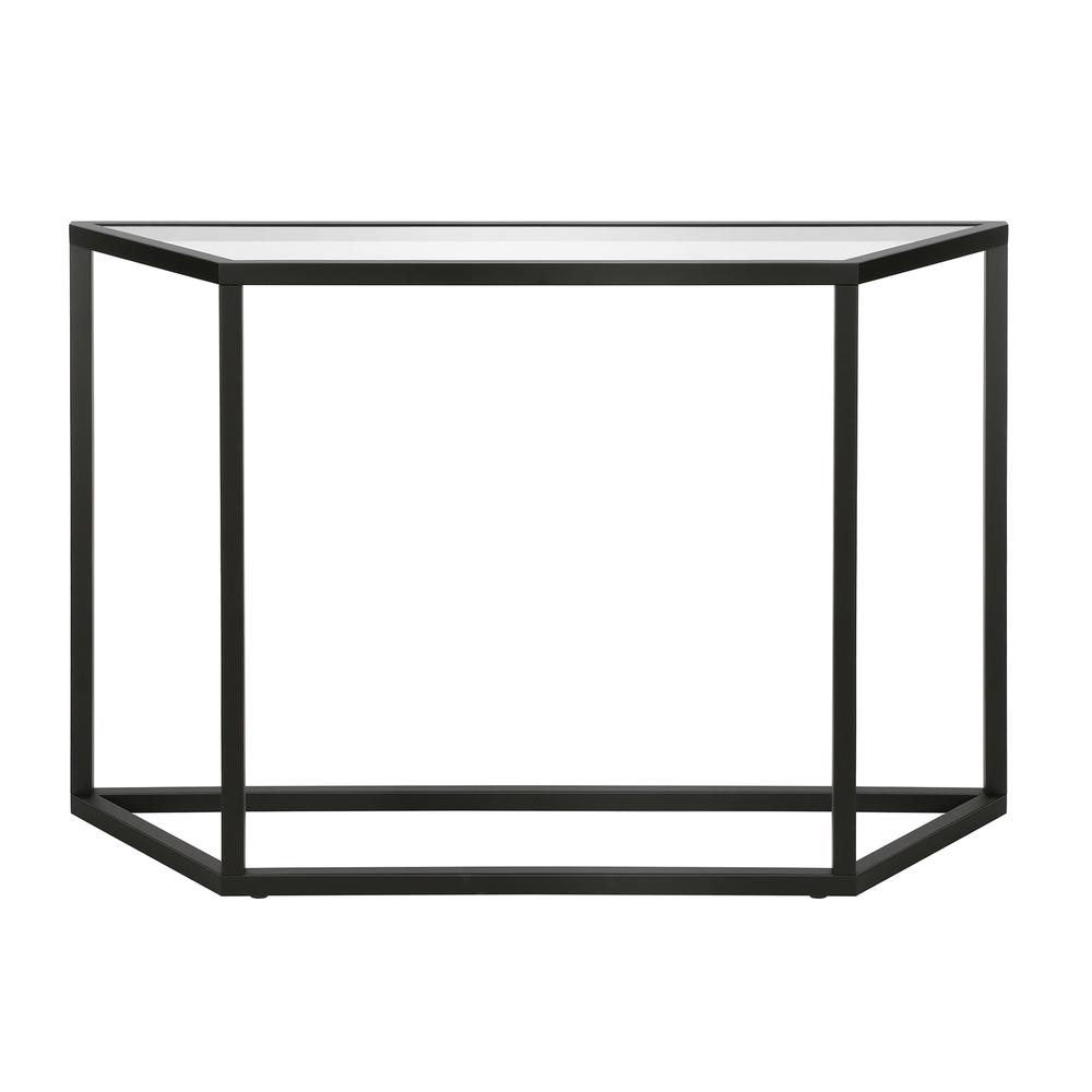 Levi 44'' Wide Trapezoid Console Table in Blackened Bronze. Picture 3