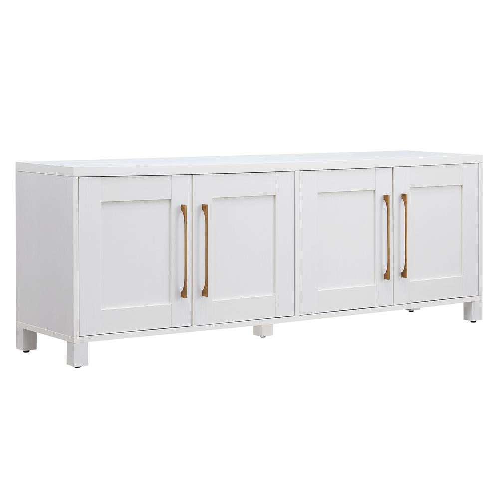Chabot Rectangular TV Stand for TV's up to 80" in White. Picture 1
