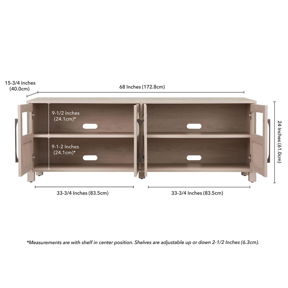 Holbrook Rectangular TV Stand for TV's up to 75" in Alder White. Picture 5