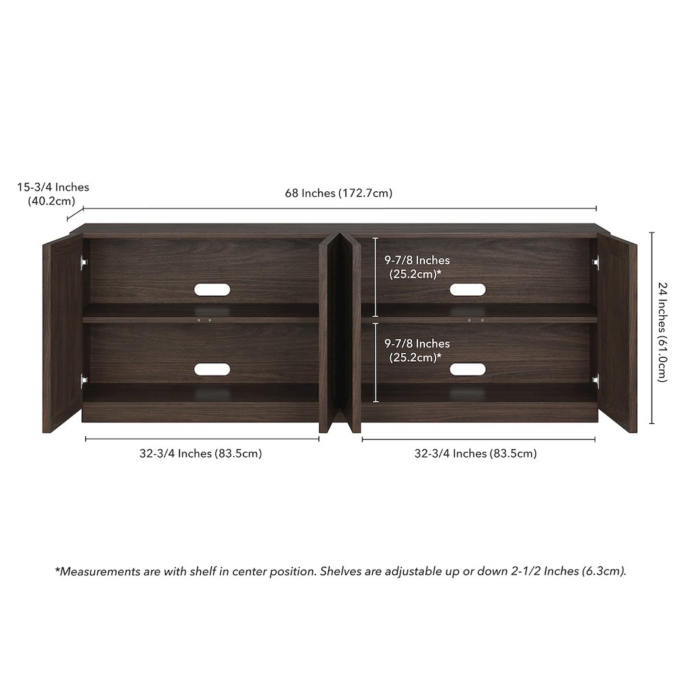 Morse Rectangular TV Stand for TV's up to 75" in Alder Brown. Picture 3