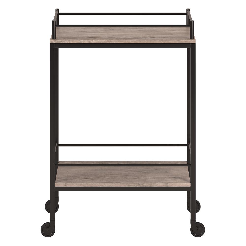 Barnes 23.5'' Wide Rectangular Bar Cart in Antiqued Gray Oak. Picture 2