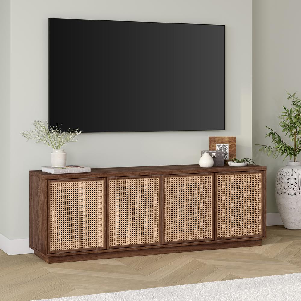 Pryce Rectangular TV Stand for TV's up to 78" in Satin Walnut. Picture 5