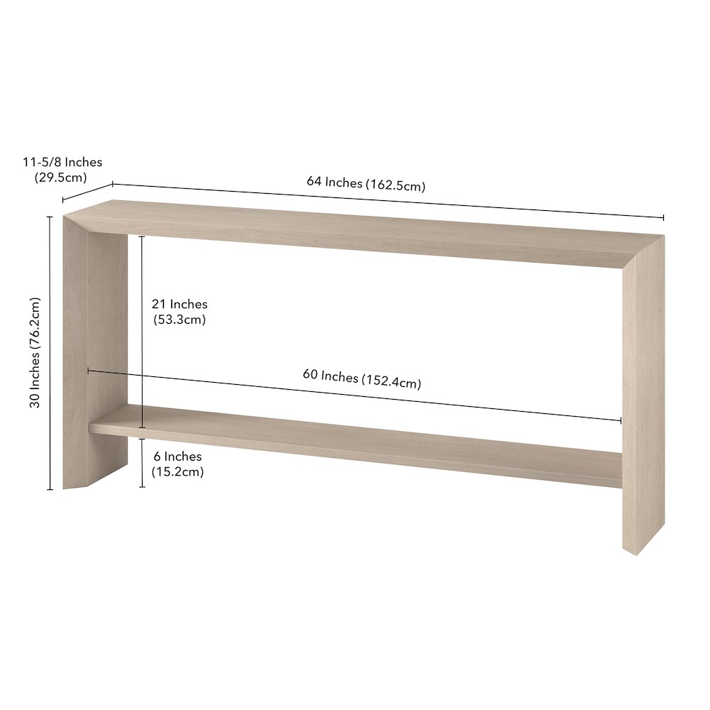 Osman 64" Wide Rectangular Console Table in Alder White. Picture 5
