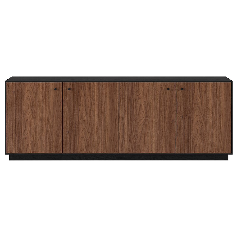 Lillian Rectangular TV Stand for TV's up to 75" in Black Grain/Satin Walnut. Picture 2