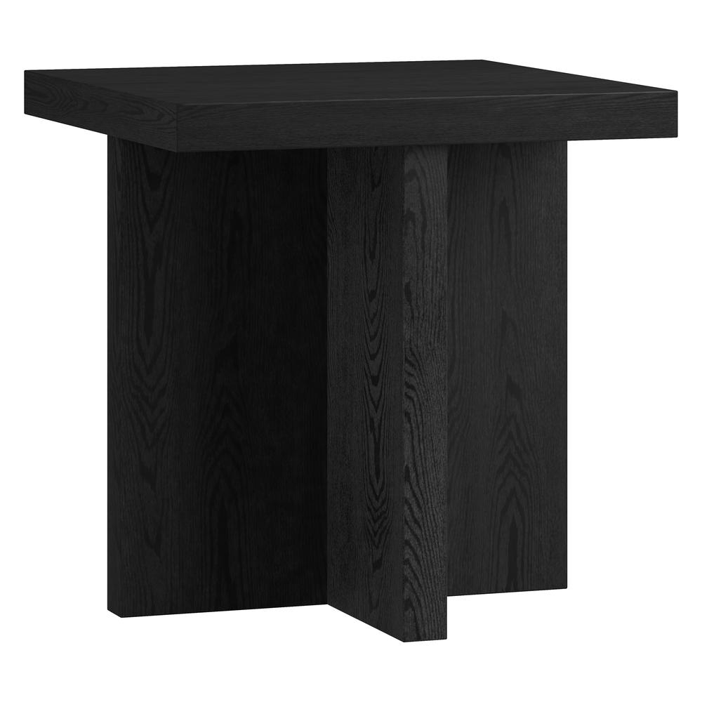 Elna 22" Wide Square Side Table in Black Grain. Picture 1