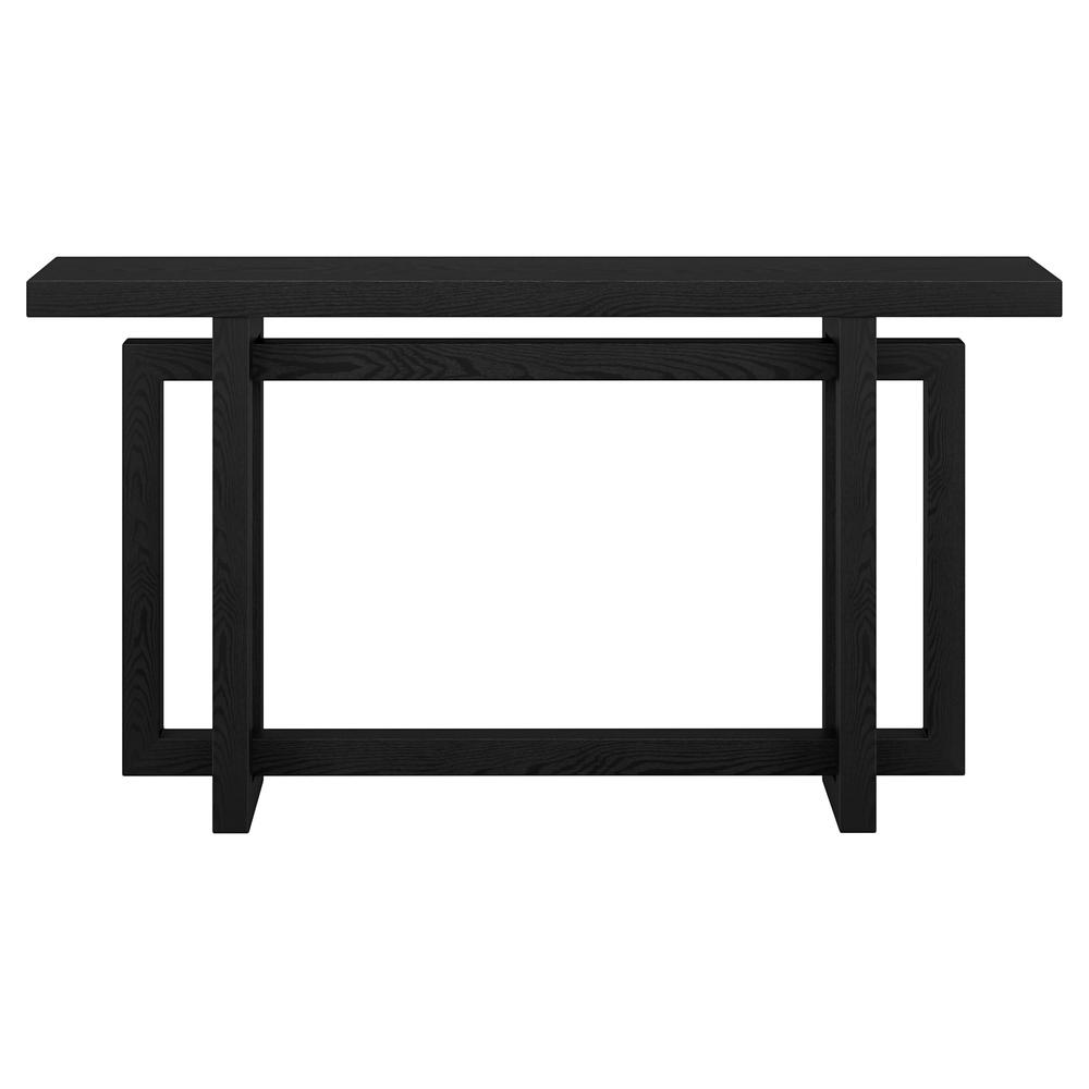 Breslow 55" Wide Rectangular Console Table in Black Grain. Picture 2