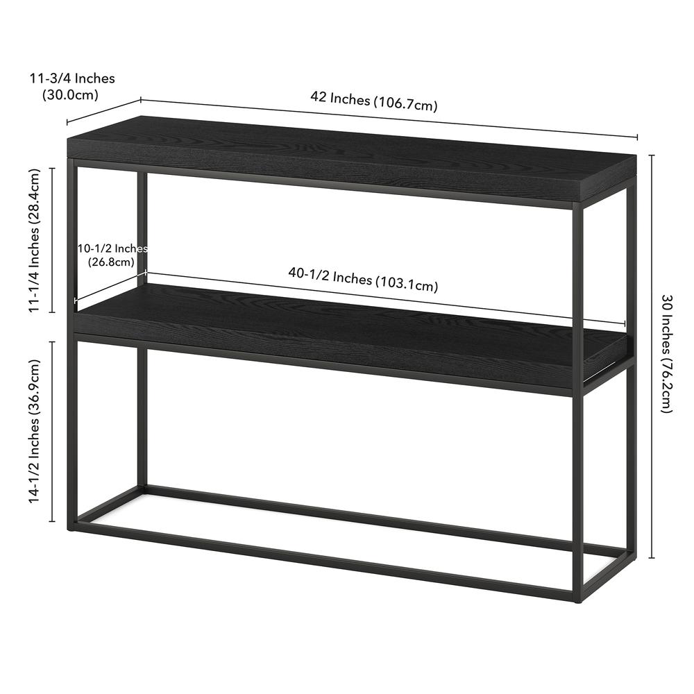 Edmund 42'' Wide Rectangular Console Table in Black Grain. Picture 5