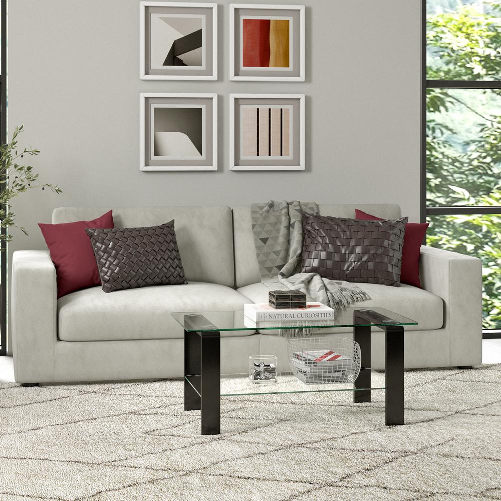 Asta 40'' Wide Rectangular Coffee Table in Blackened Bronze. Picture 4