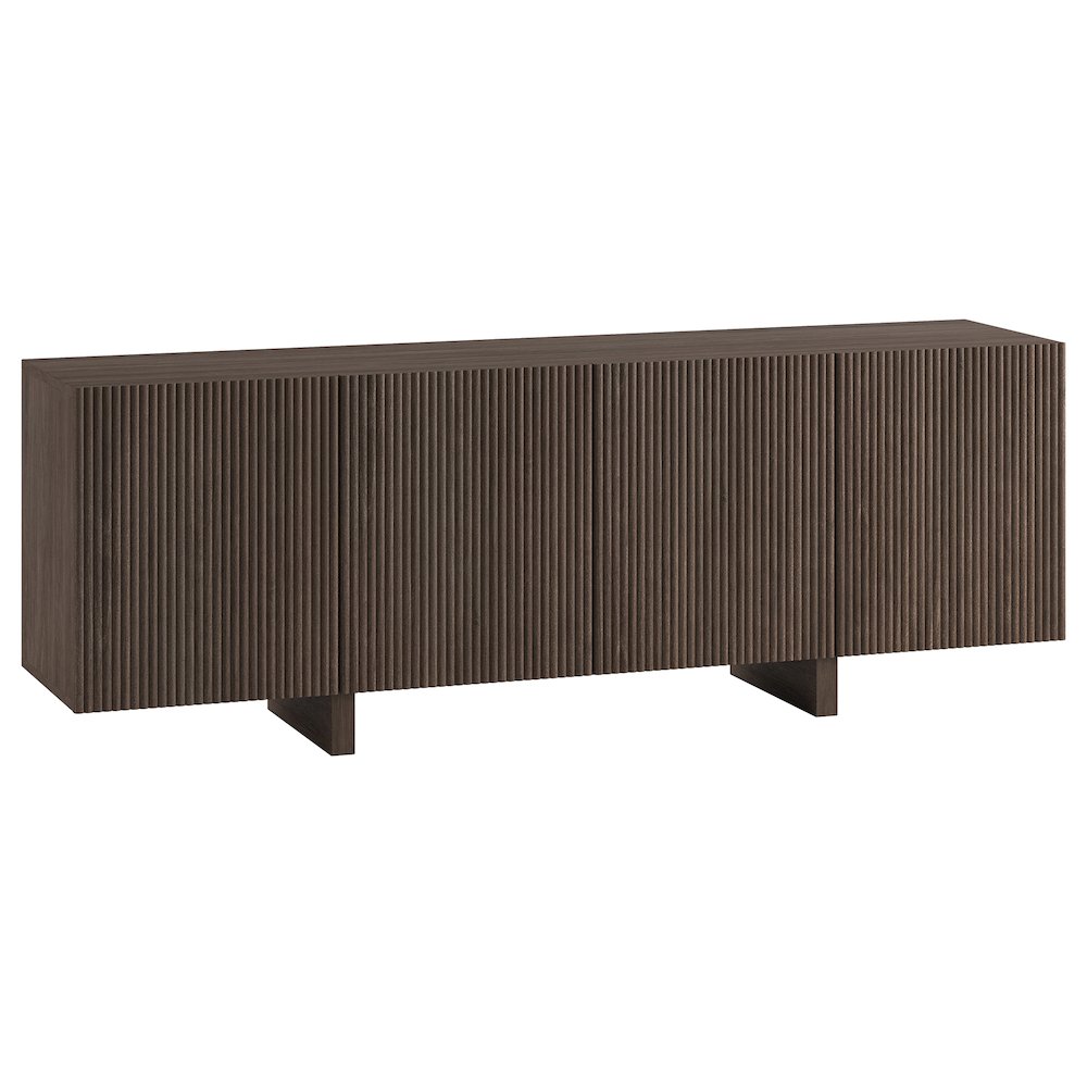 Henn&Hart Fluted TV Stand for TVs up to 75'' with 4 Ribbed Doors, 3 Storage. Picture 1