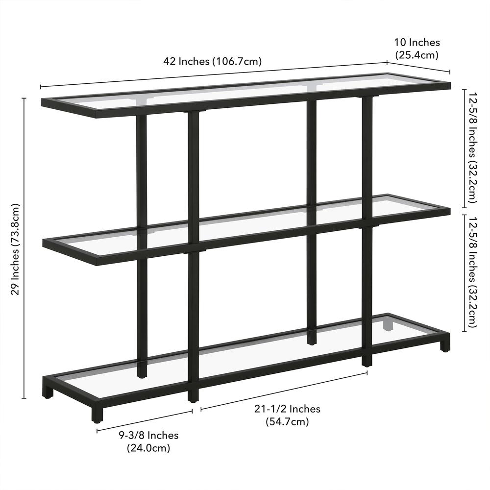 Greenwich 42'' Wide Rectangular Console Table in Blackened Bronze. Picture 5