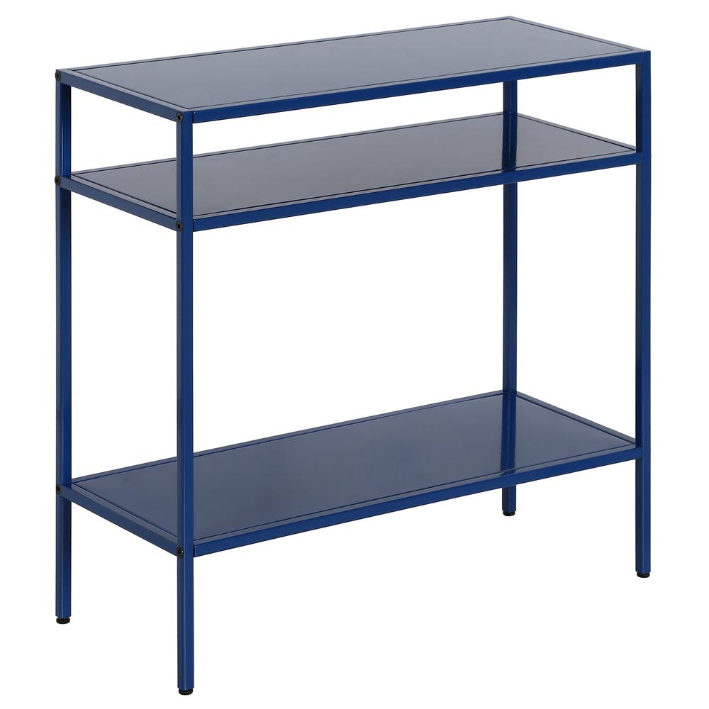 Ricardo 24'' Wide Rectangular Side Table in Mykonos Blue. Picture 1