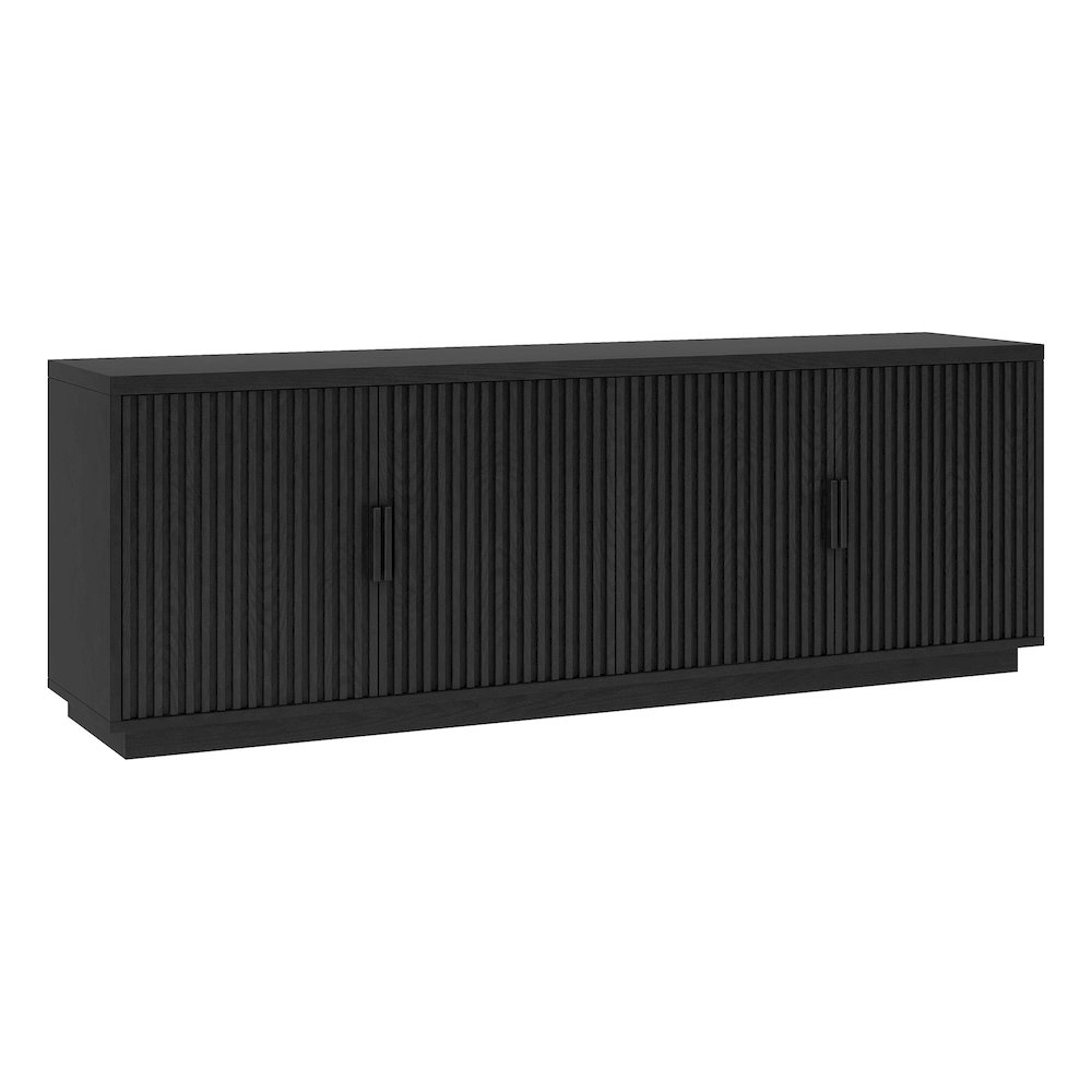Mero Rectangular TV Stand for TV's up to 75" in Black Grain. Picture 1