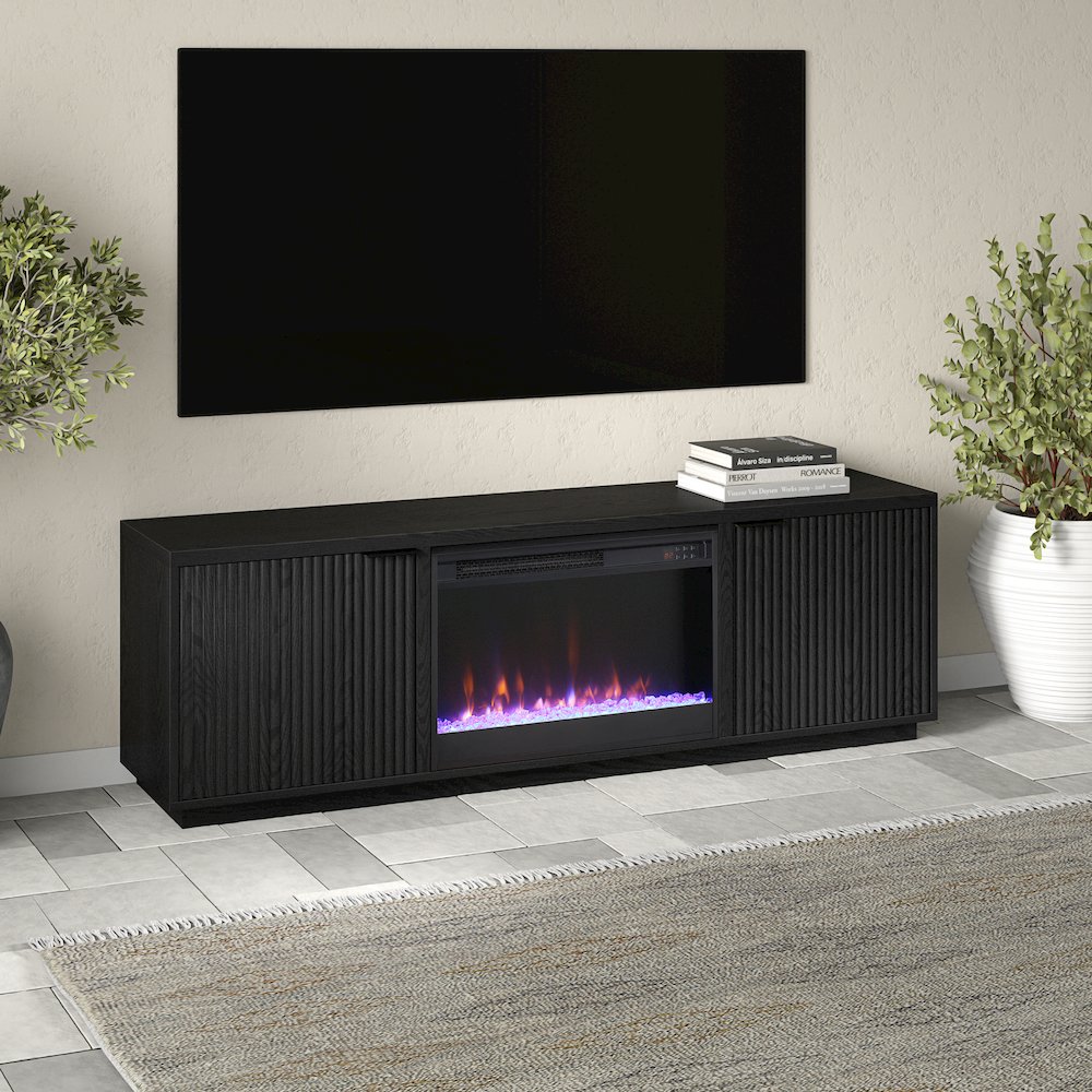Rectangular TV Stand with 26" Crystal Fireplace for TV's up to 78". Picture 4