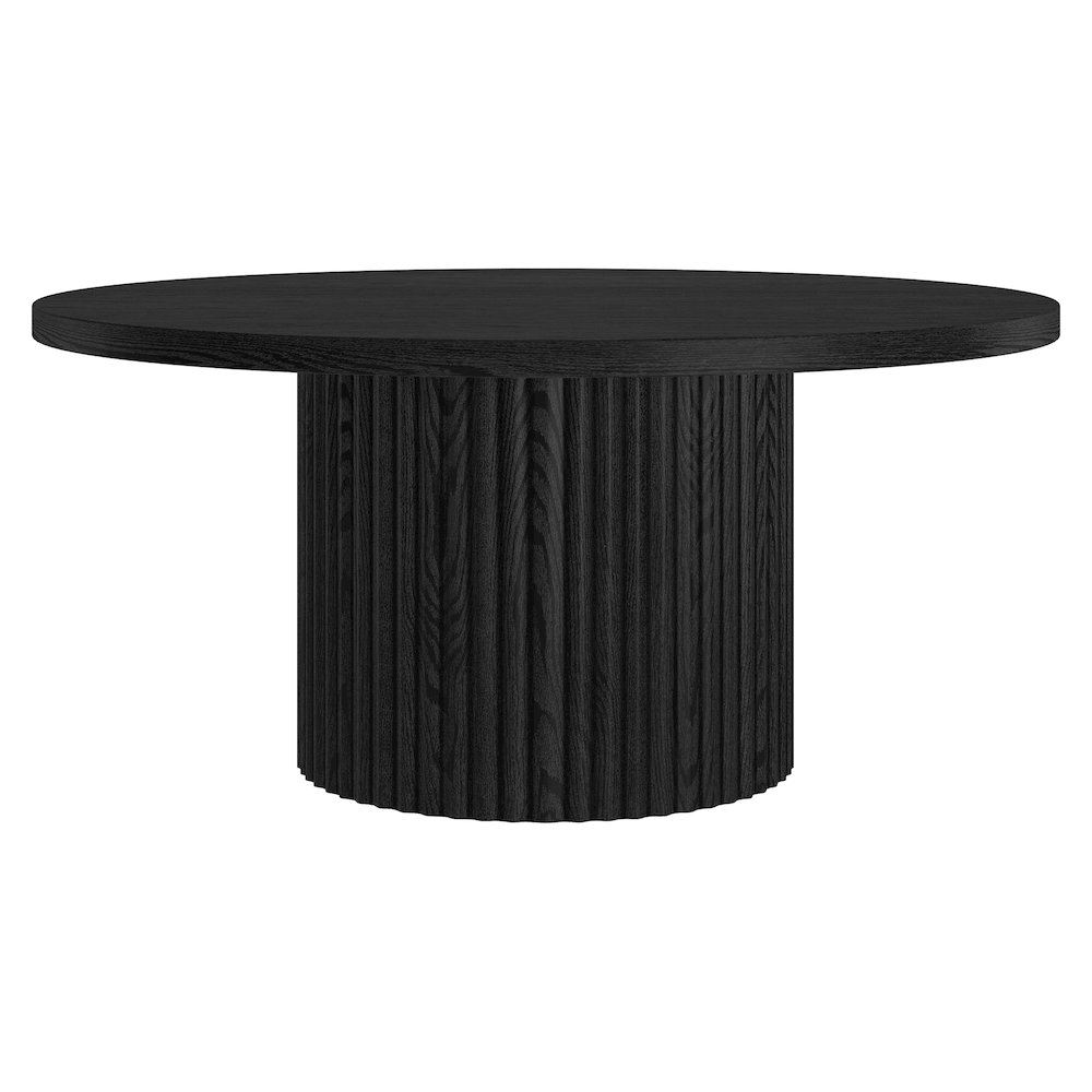 Rollan 32" Wide Round Coffee Table in Black Grain. Picture 1