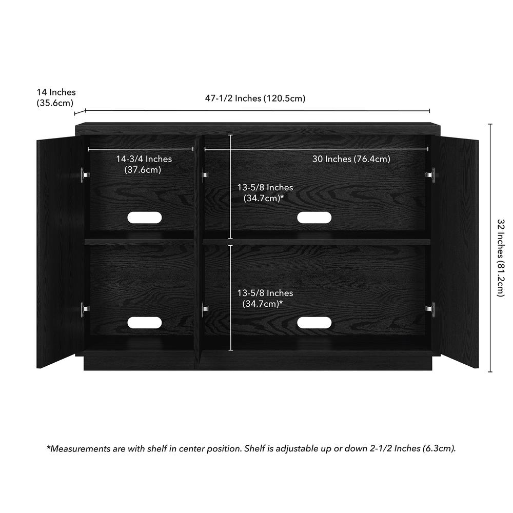 Alston 48" Wide Rectangular Buffet Table in Black Grain. Picture 5