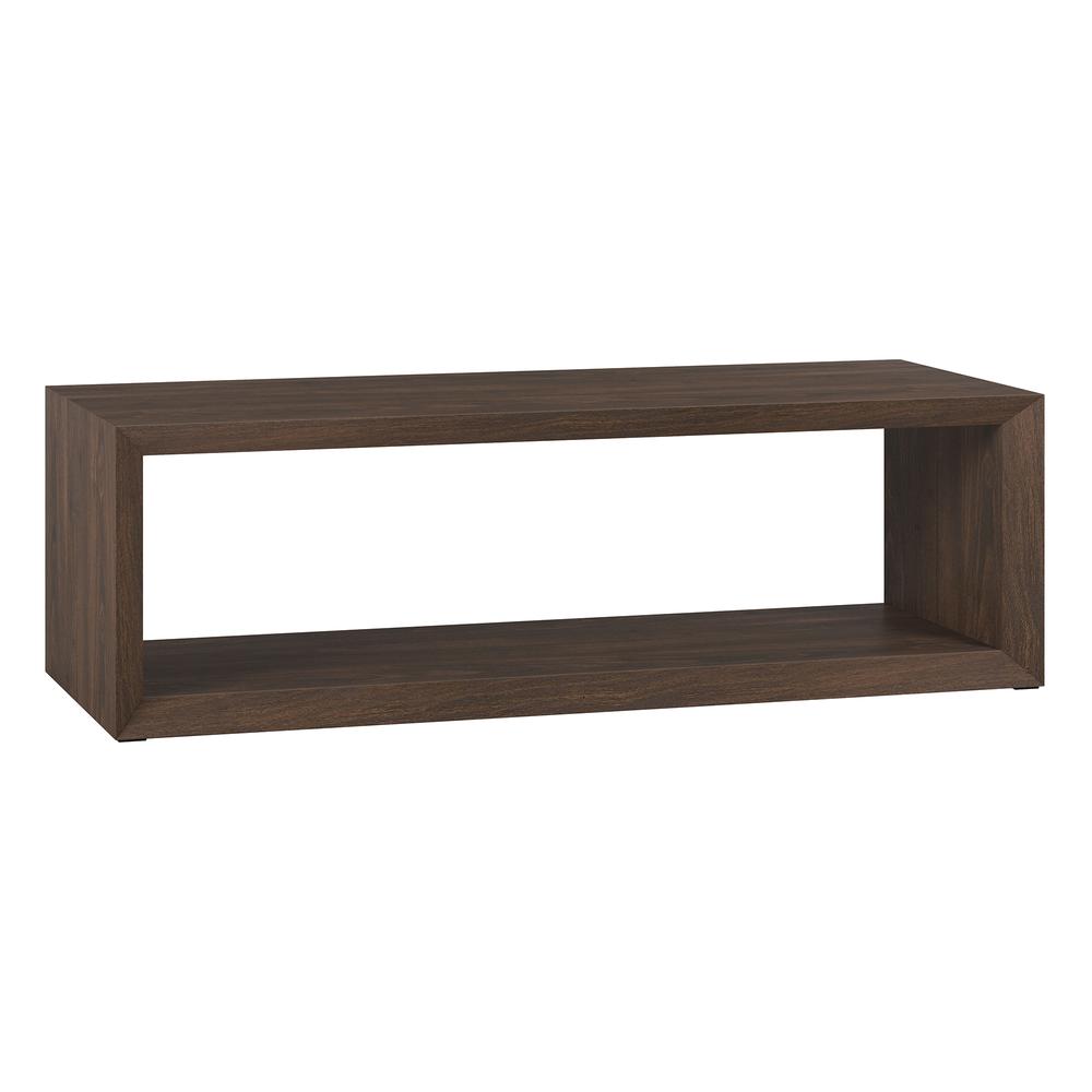 Osmond 58" Wide Rectangular Coffee Table in Alder Brown. Picture 1
