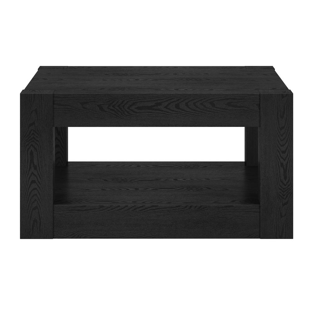 Hughes 32" Wide Square Coffee Table in Black Grain. Picture 3