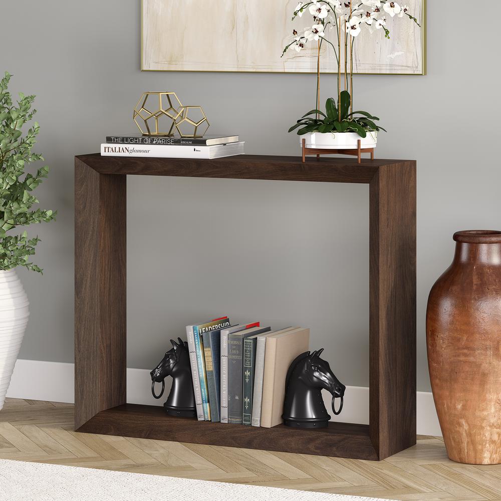 Osmond 36" Wide Rectangular Console Table in Alder Brown. Picture 4