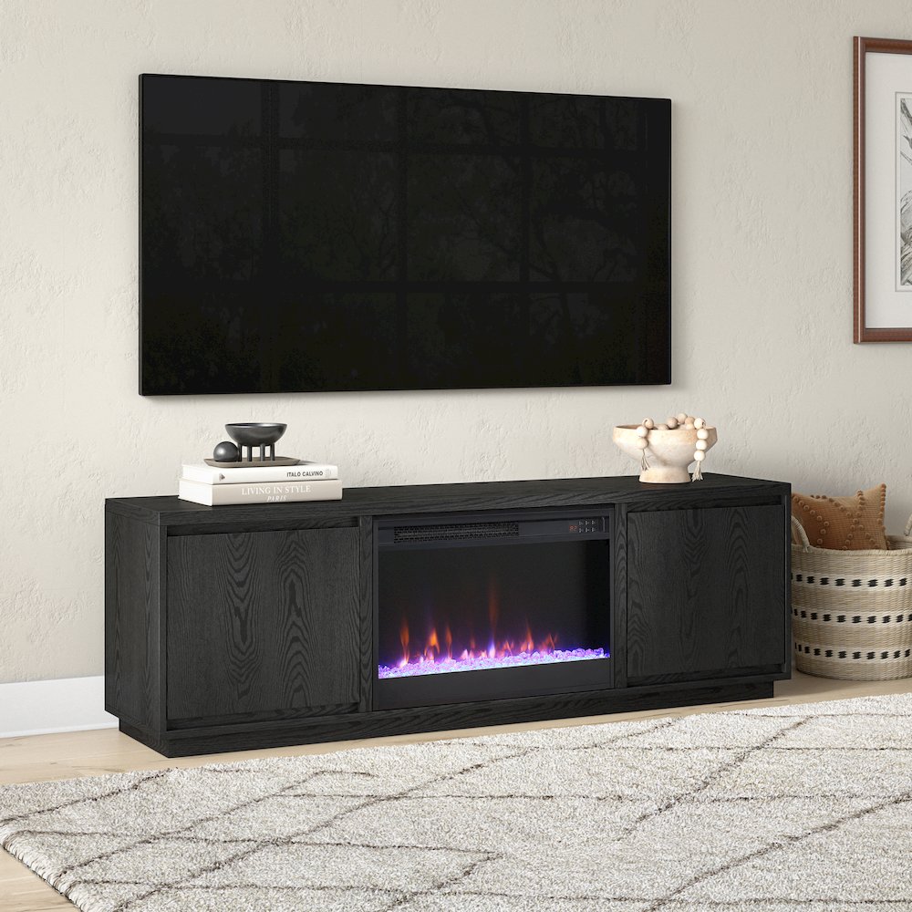 Presque Rectangular TV Stand with 26" Crystal Fireplace for TV's up to 75". Picture 4