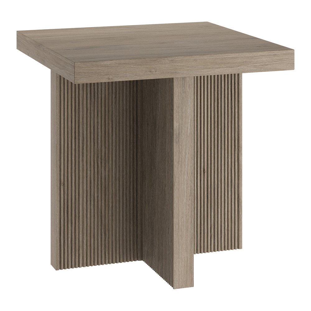 Boden 22" Wide Square Side Table in Antiqued Gray Oak. Picture 1