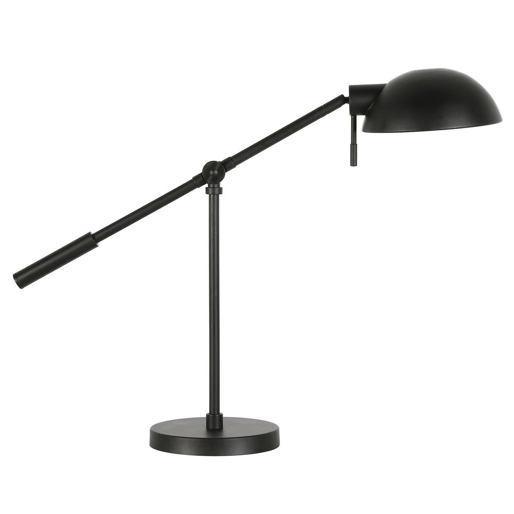 Dexter 23.25" Tall Boom Arm Table Lamp with Metal Shade in Blackened Bronze/Blackened Bronze. Picture 1