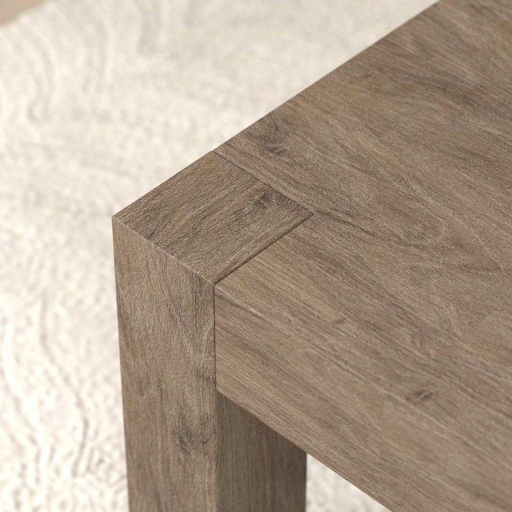 34" Square Coffee Table with Wood Top, Weathered Gray. Picture 10