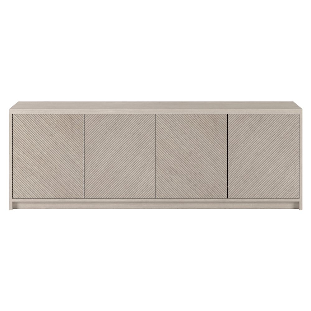 Renad Rectangular TV Stand for TV's up to 78" in Alder White. Picture 2