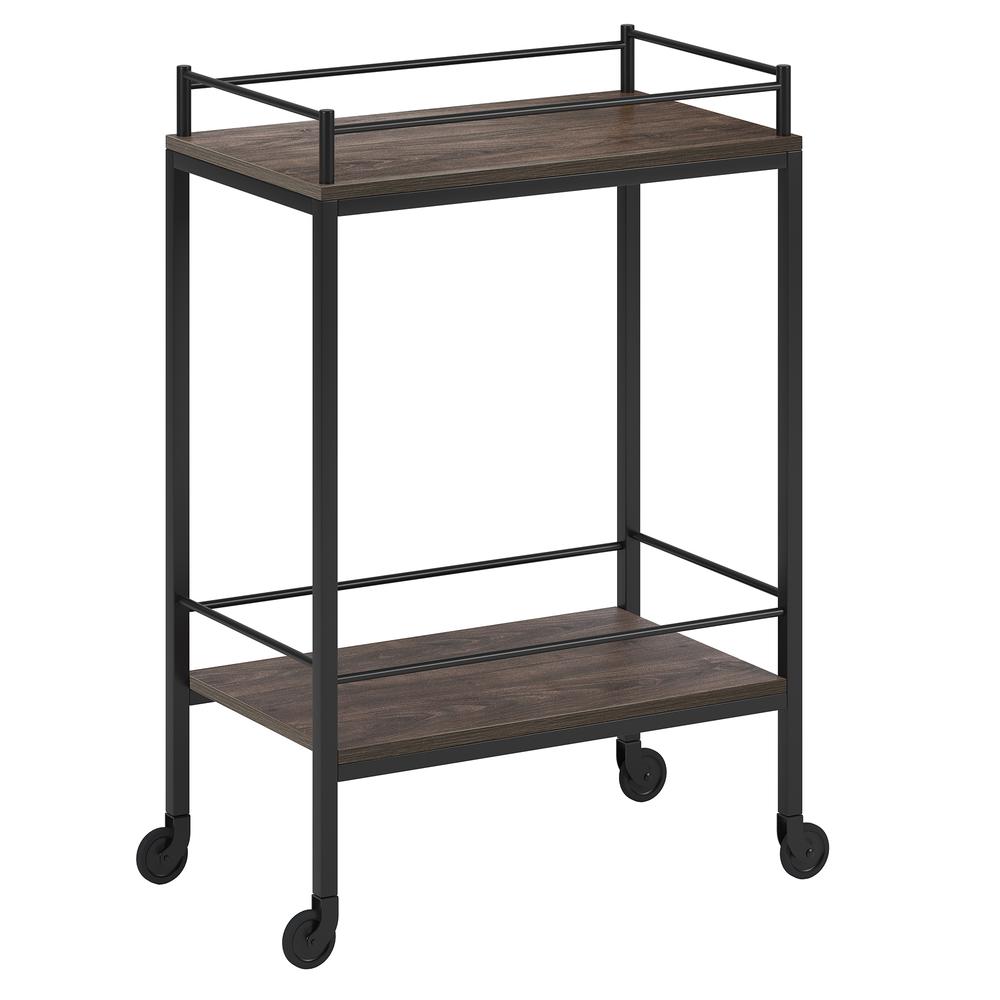 Barnes 23.5'' Wide Rectangular Bar Cart in Alder Brown. Picture 1