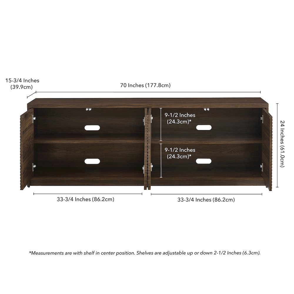 Desmond Rectangular TV Stand for TV's up to 78" in Dark Oak. Picture 5