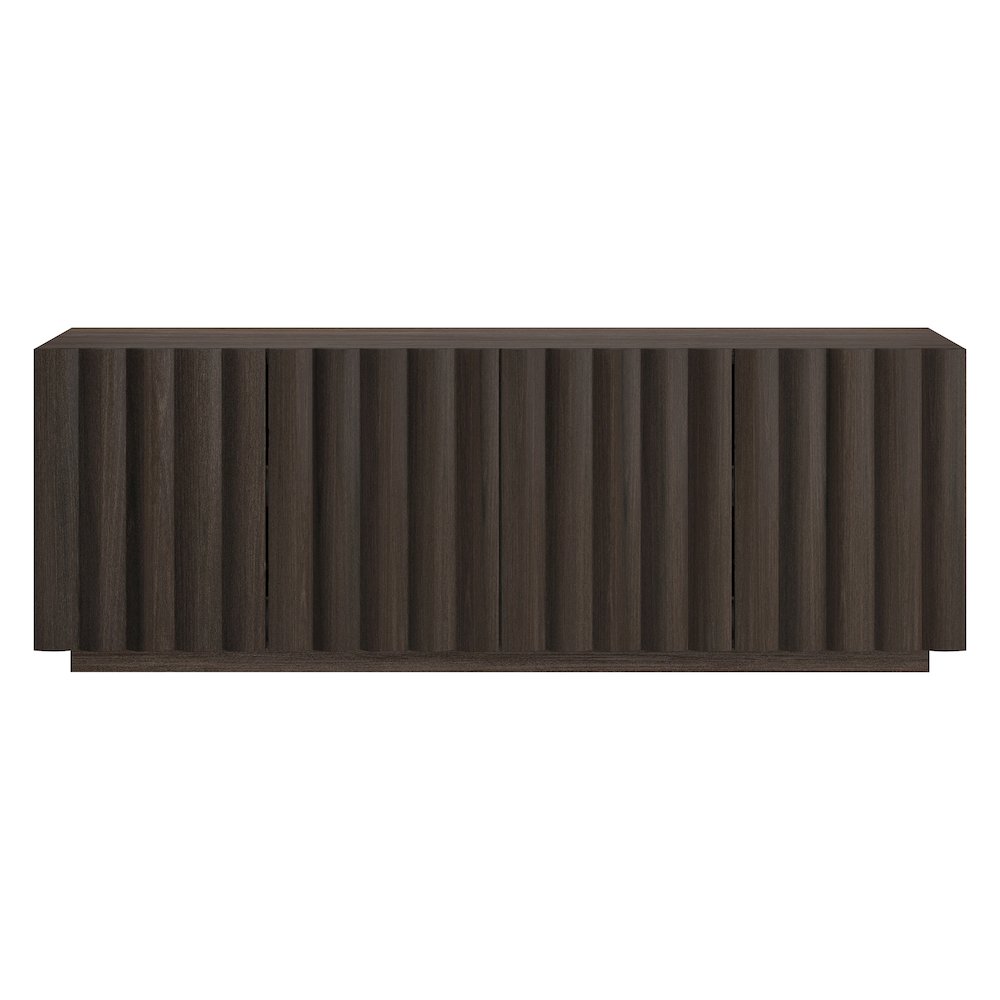 Henn&Hart Fluted TV Stand for TVs up to 75'' with 2 Ribbed Storage Cabinets and. Picture 3