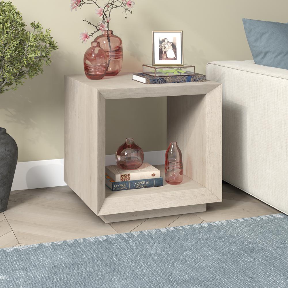Tannen 22" Wide Rectangular Side Table in Alder White. Picture 2