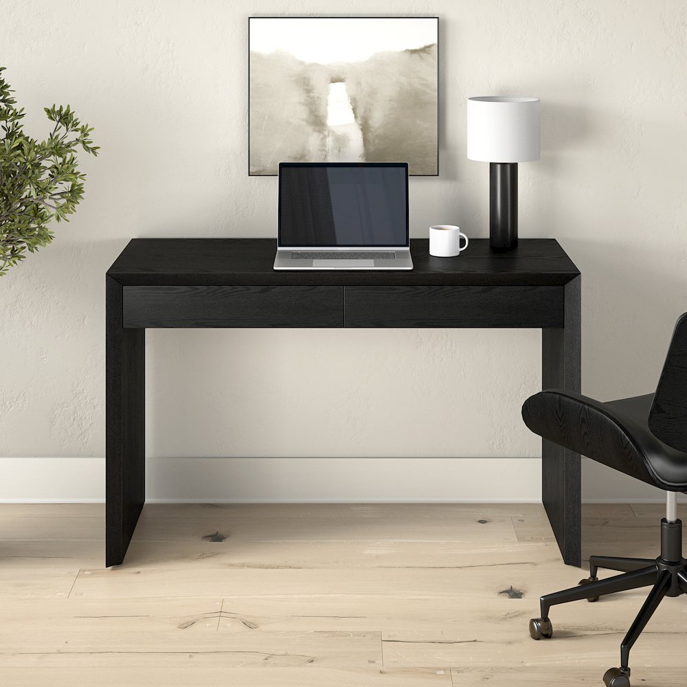 Pembroke 48'' Wide Rectangular Desk in Black Grain. Picture 4