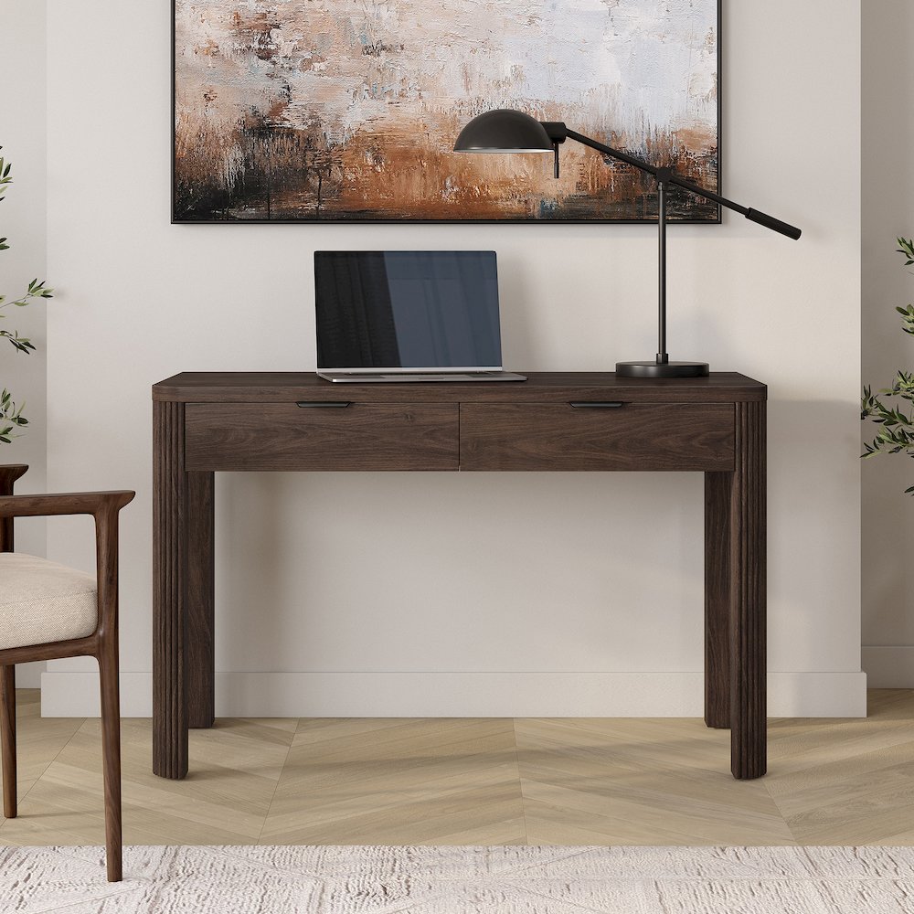 Lonsdale 48'' Wide Rectangular Desk in Alder Brown. Picture 4