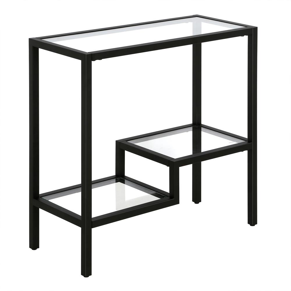 Lovett 24'' Wide Rectangular Side Table in Blackened Bronze. Picture 1