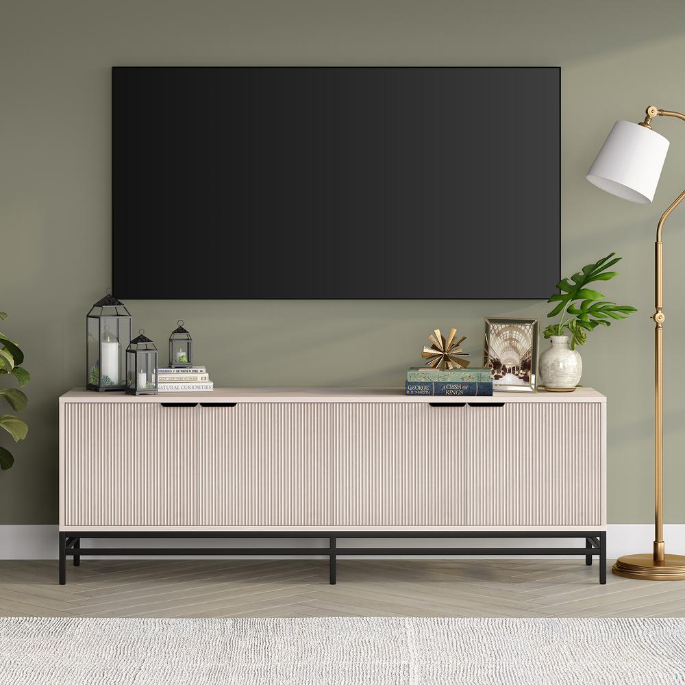 Montello Rectangular TV Stand for TV's up to 78" in Alder White. Picture 3