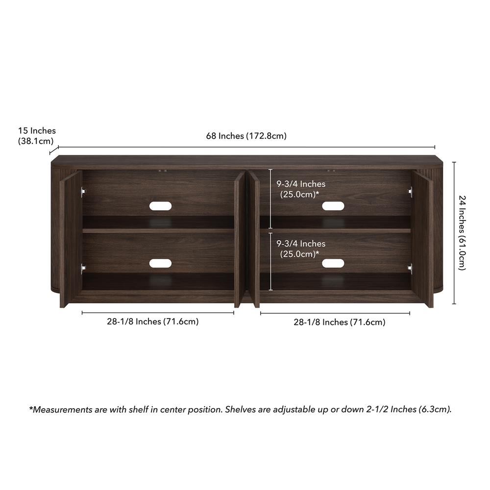 Canton Rectangular TV Stand for TV's up to 75" in Alder Brown. Picture 5
