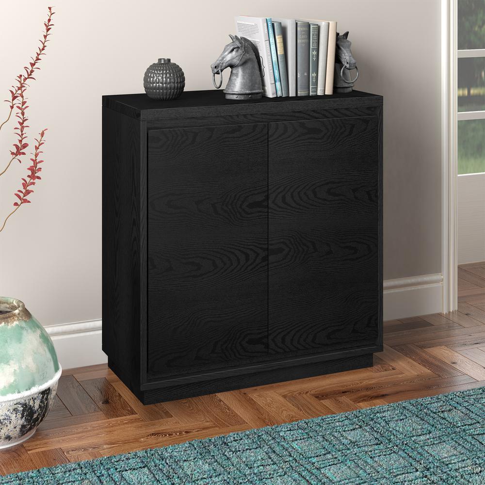 Presque 30" Wide Rectangular Accent Cabinet in Black Grain. Picture 4