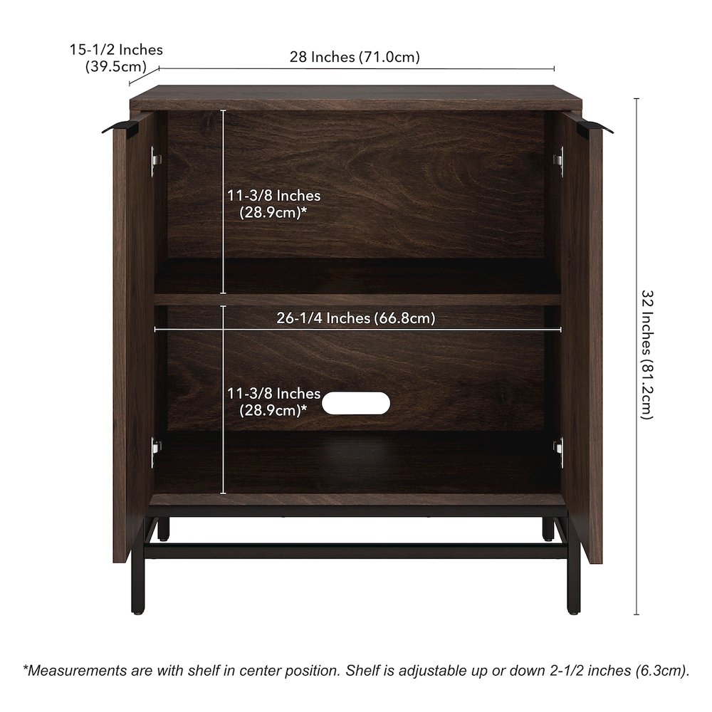 Montello 28" Wide Rectangular Accent Cabinet in Alder Brown. Picture 5