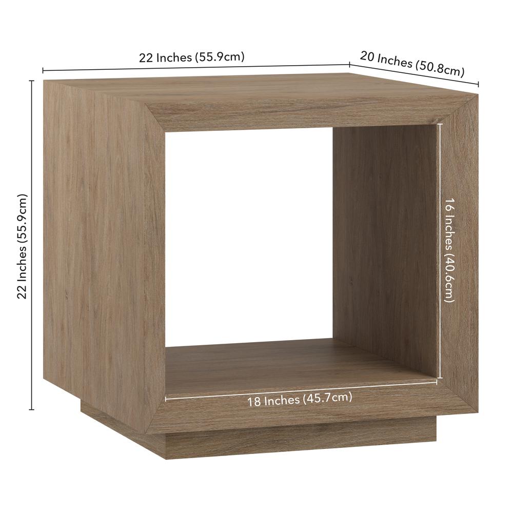 Tannen 22" Wide Rectangular Side Table in Antiqued Gray Oak. Picture 5