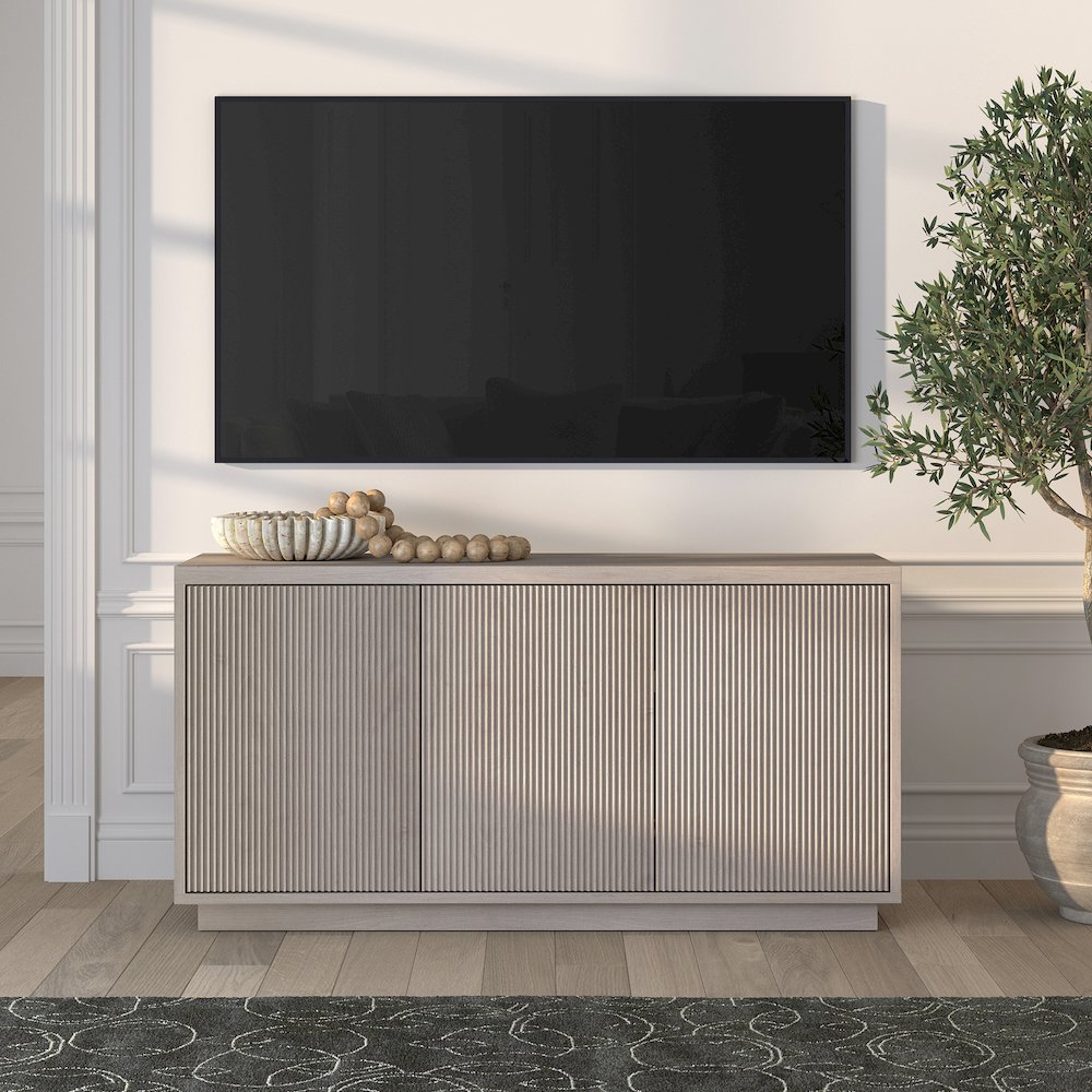 Hanson Rectangular TV Stand for TV's up to 50" in Alder White. Picture 4