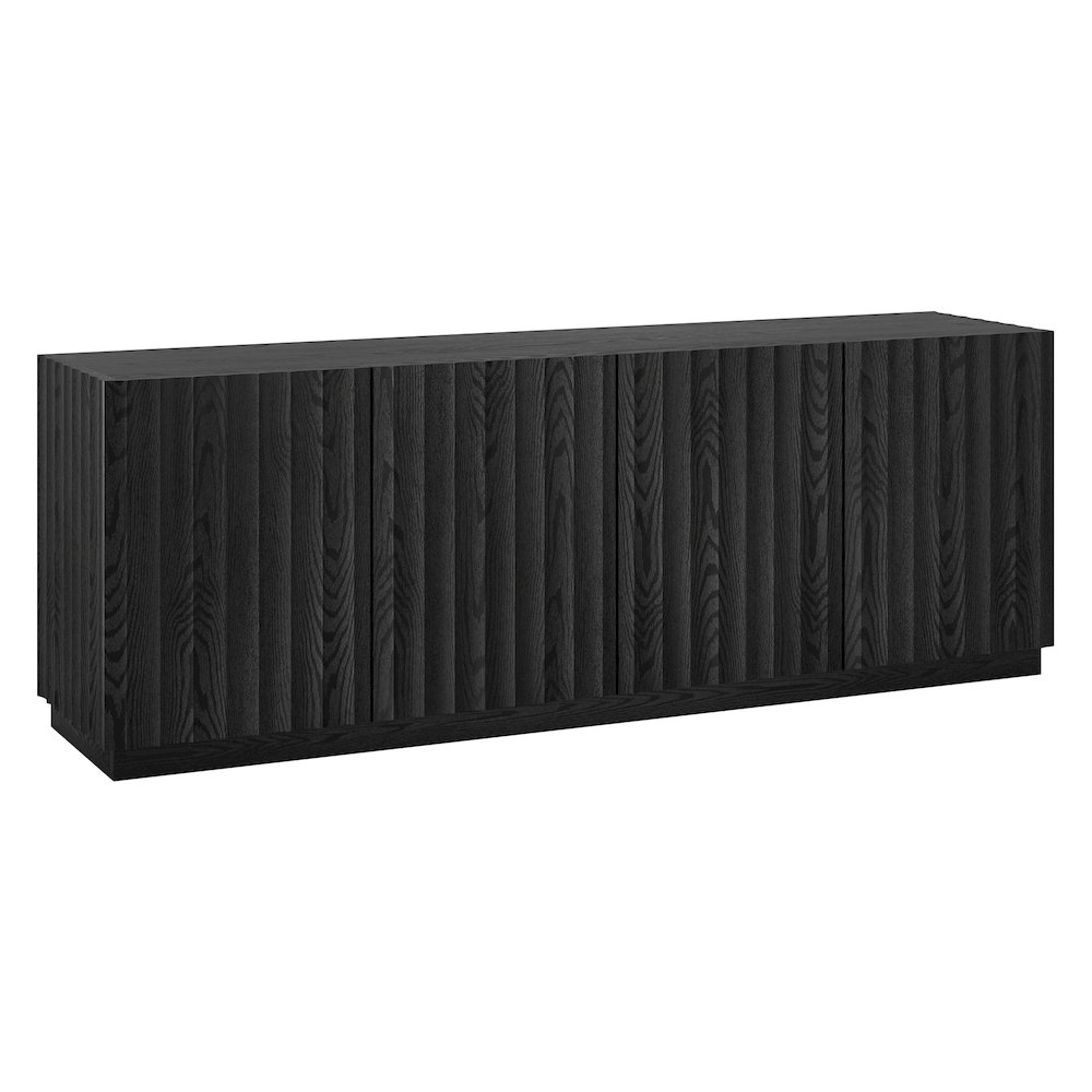 Marion Rectangular Fluted TV Stand for TV's up to 75" in Black Grain. Picture 1