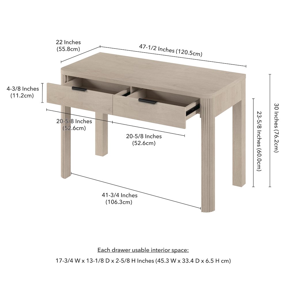 Lonsdale 48'' Wide Rectangular Desk in Alder White. Picture 5