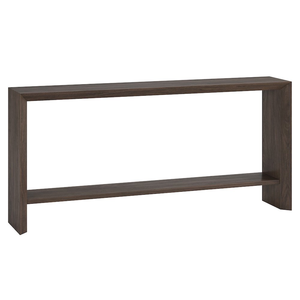 Osman 64" Wide Rectangular Console Table in Alder Brown. Picture 1