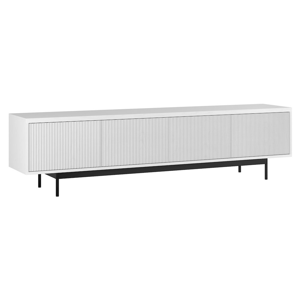 Whitman Rectangular TV Stand for TV's up to 85" in White. Picture 1