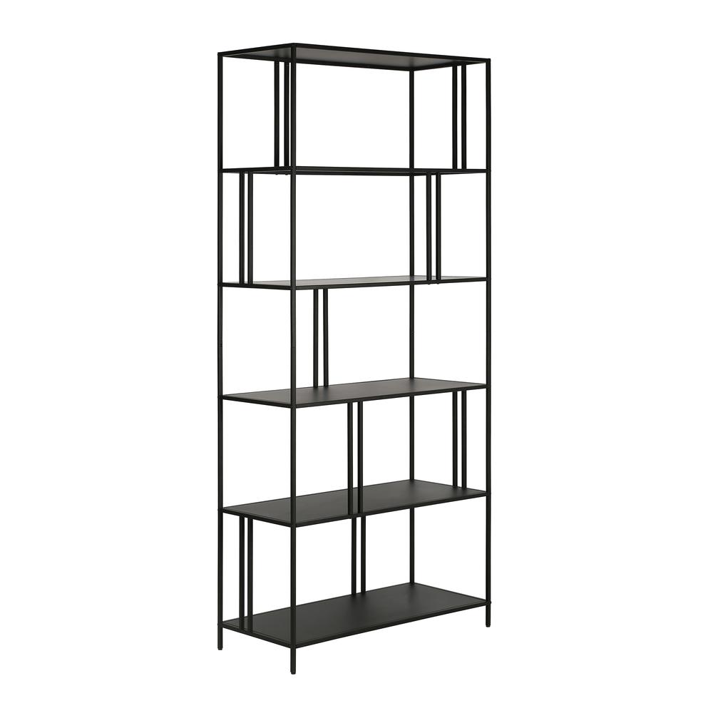 Cortland 34'' Wide Rectangular Bookcase in Blackened Bronze. Picture 1