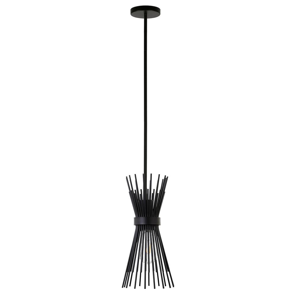 Andromeda 7" Wide Starburst Pendant with Metal Shade in Blackened Bronze/Blackened Bronze. Picture 3