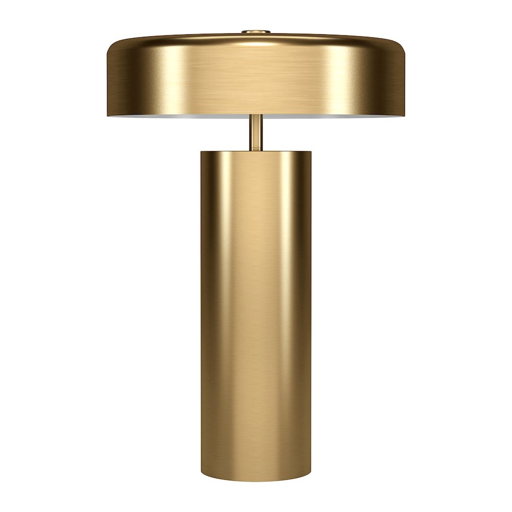 Nash 24" Tall Table Lamp with Metal Shade in Brass/Brass. Picture 1
