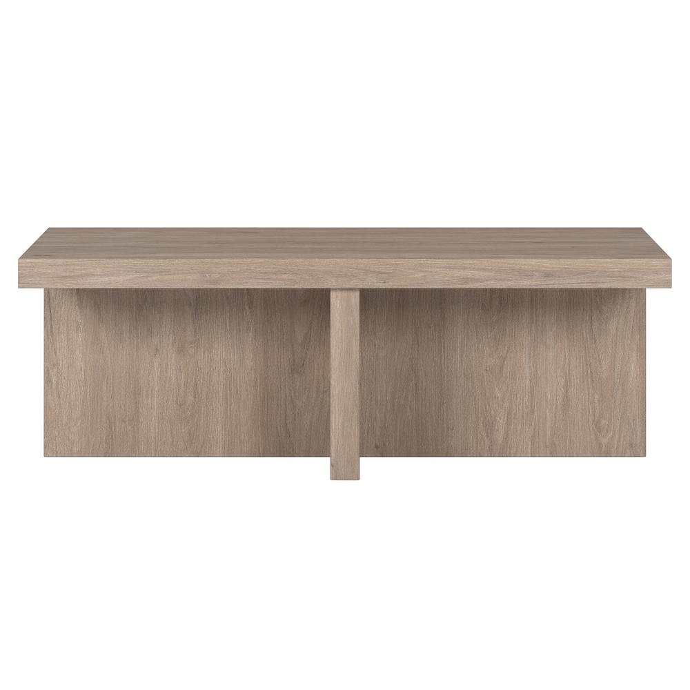 Elna 44" Wide Rectangular Coffee Table in Antiqued Gray Oak. Picture 3